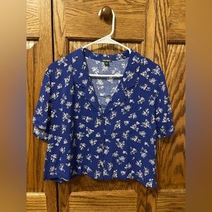 Wild Fable - Floral Button Down Crop Top- Size:LARGE